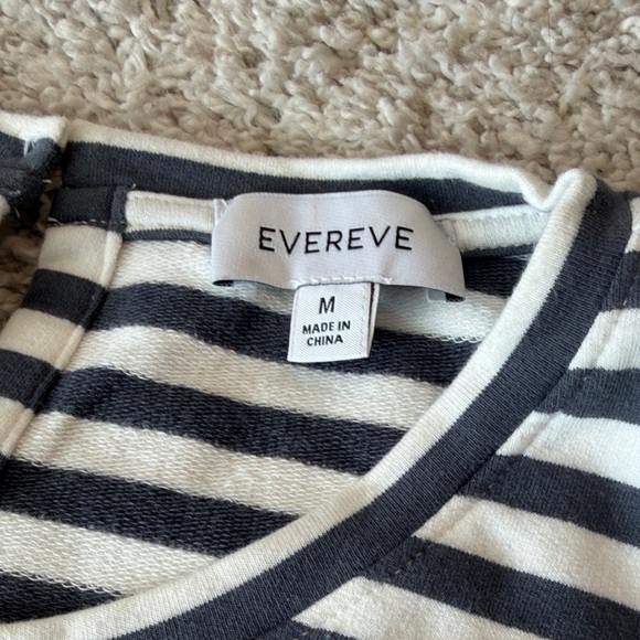 Evereve Charcoal and White Striped Sleeveless Romper - Picture 2 of 7